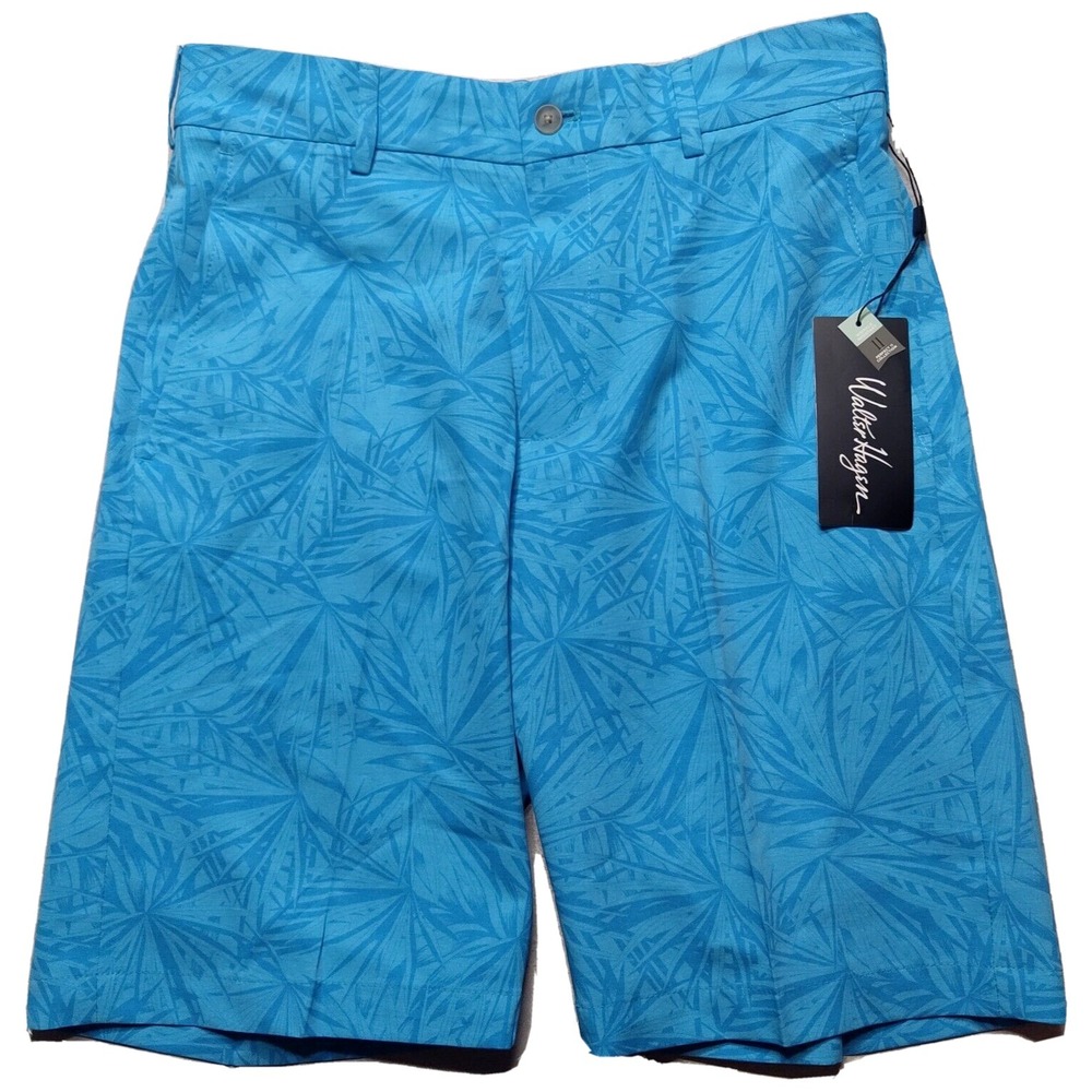 WALTER HAGEN Perfect 11 Men 30 Agave Malibu Blue Agave AOP  10" Shorts‎ NEW